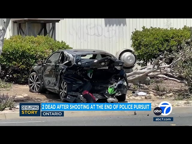 ⁣Innocent driver, suspect dead after chase, officer-involved shooting in Ontario