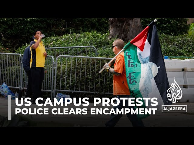 ⁣No arrests as Los Angeles police clear USC pro-Palestinian encampment