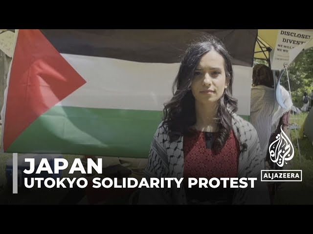 ⁣Gaza-born activist returns to Japan to support University of Tokyo solidarity encampment