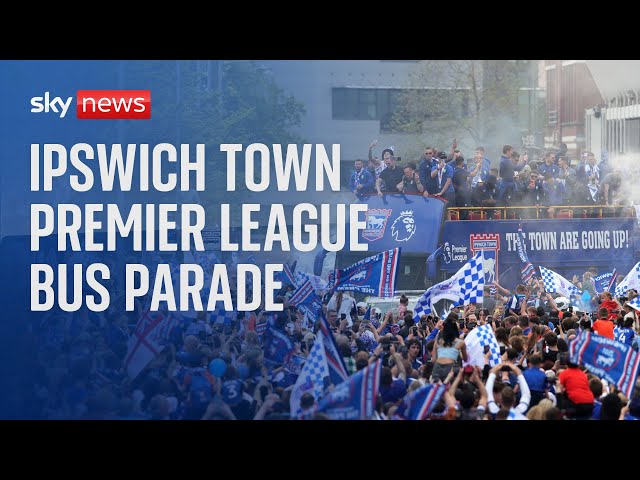 ⁣Watch live: Ipswich Town Premier League bus parade