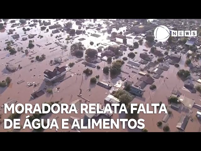 ⁣Moradora relata falta de água e alimentos em Porto Alegre