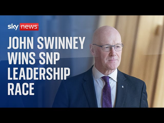 ⁣Watch live: John Swinney has won the Scottish National Party leadership contest
