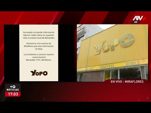 ⁣Desmienten robo a recién inaugurado local de pollería en Miraflores