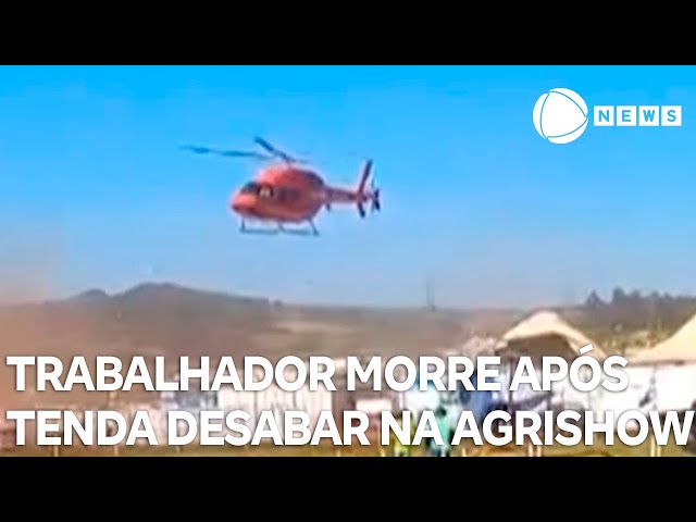 ⁣Morre homem atingido por tenda que desabou durante pouso de helicóptero na Agrishow