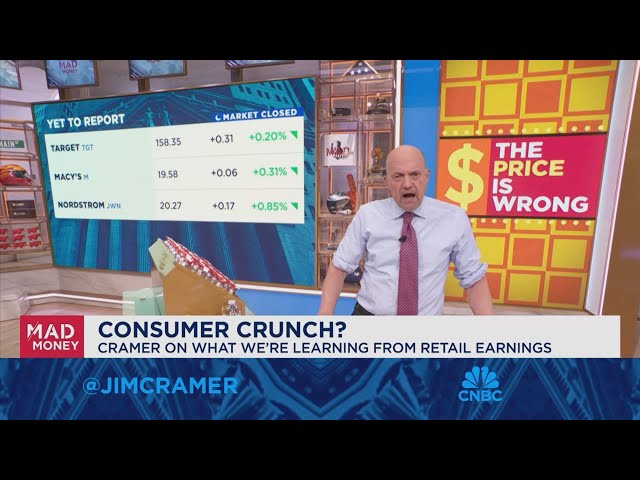 ⁣Jim Cramer takes a closer look at retail as consumers start pushing back on high prices