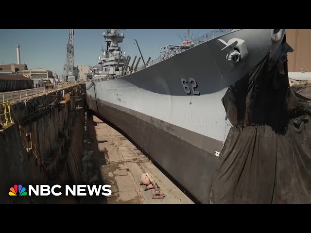 ⁣America's most decorated battleship, the USS New Jersey, gets a facelift