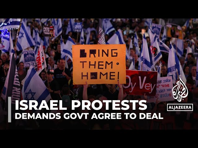 ⁣Tel Aviv protests: Israelis call on Netanyahu to accept deal