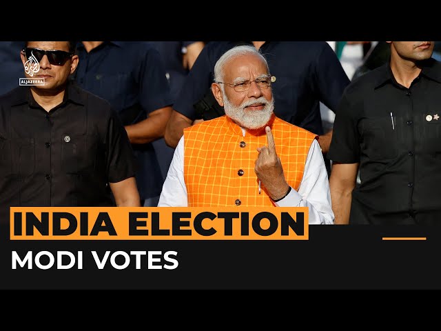 ⁣India’s prime minister casts ballot in general election | Al Jazeera Newsfeed