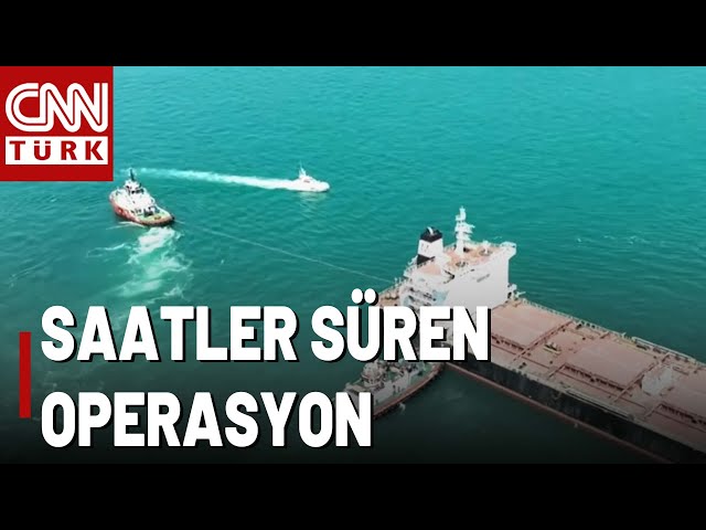 ⁣Dakika Dakika Kurtarma Operasyonu! Boğaz'daki Gemi Halatla Çekiliyor...