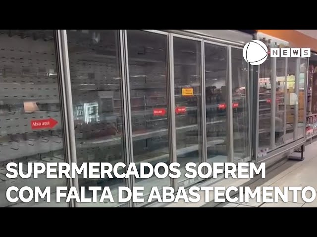 ⁣Supermercados do RS sofrem com falta de abastecimento
