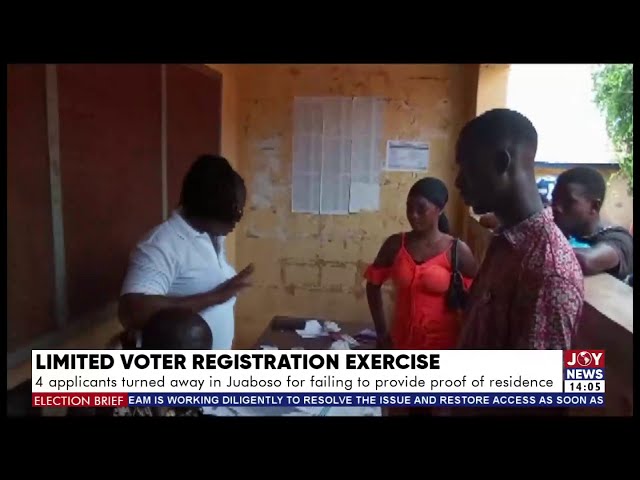 Voters Registration: 4 applicants turned away in Juaboso for failing to provide proof of residence