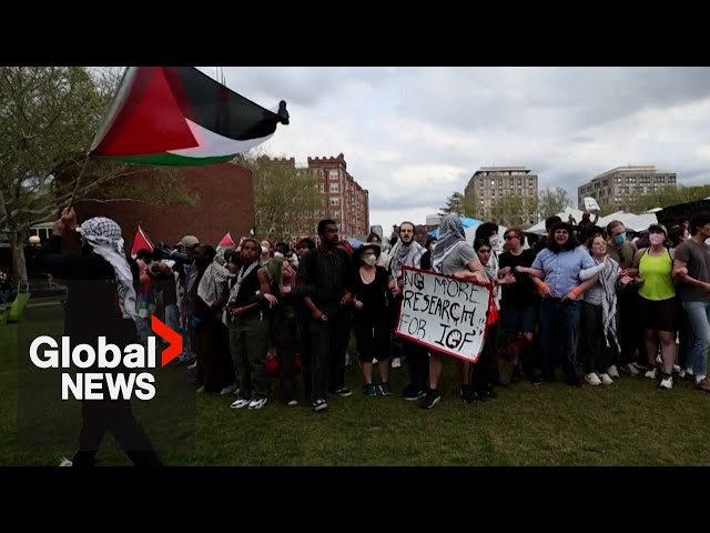 ⁣University protests: Pro-Palestinian demonstrations continue for 2nd week across US campuses