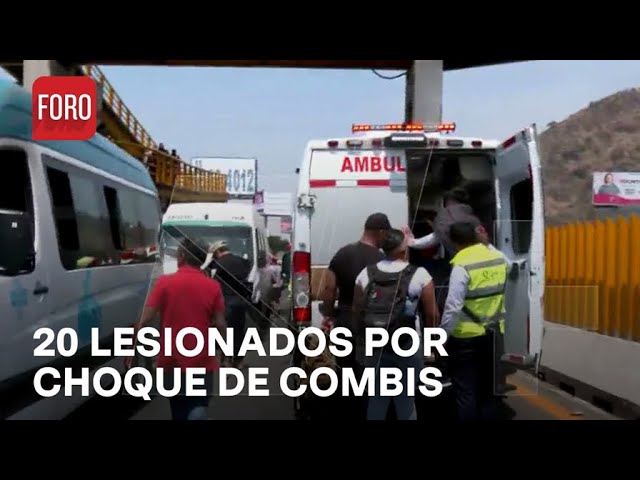 ⁣Choque de unidades de transporte público en Ixtapaluca - Las Noticias
