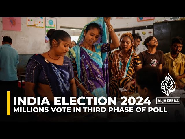⁣India election 2024: Millions vote in third phase of Lok Sabha poll