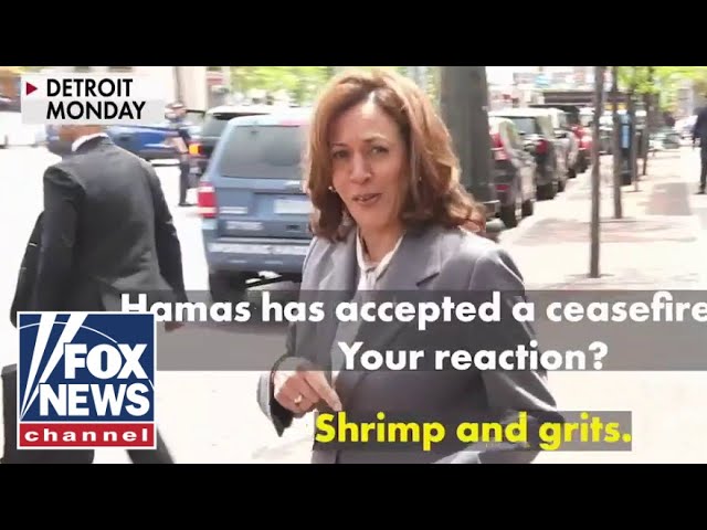 ⁣'Shrimp and grits'?: Kamala Harris gives bizarre answer to cease-fire question