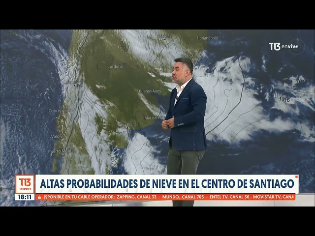 ⁣Altas probabilidades de nieve en el centro de Santiago