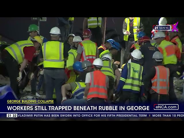 ⁣George Building Collapse | Rescue teams bring another worker to the surface