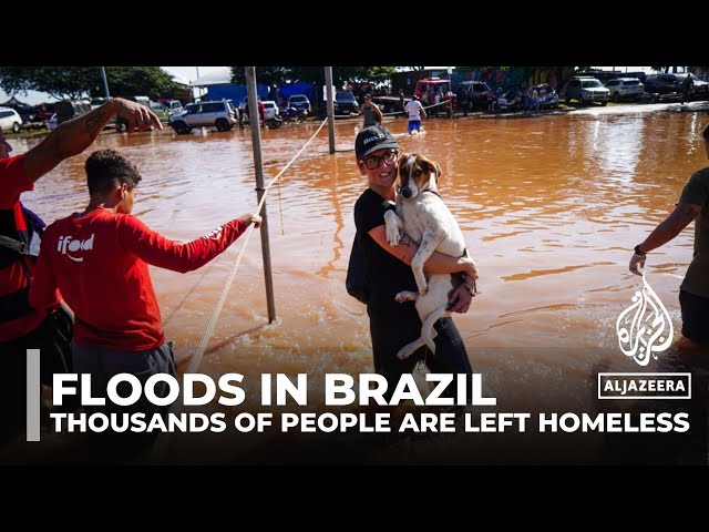 ⁣Record flooding submerges entire cities in southern Brazil, leaving thousands displaced