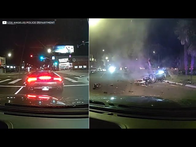 ⁣Driver of stolen Lamborghini hits speeds over 100 mph fleeing LAPD before fatal crash