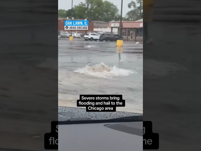 ⁣Severe storms hammer Chicago area with flooded streets and clattering hail 