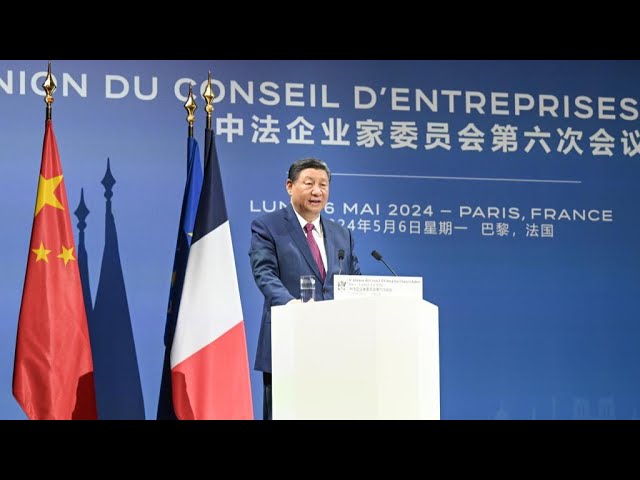 ⁣الرئيس الصيني يلقي كلمة في المراسم الختامية للاجتماع السادس لمجلس الأعمال الصيني الفرنسي