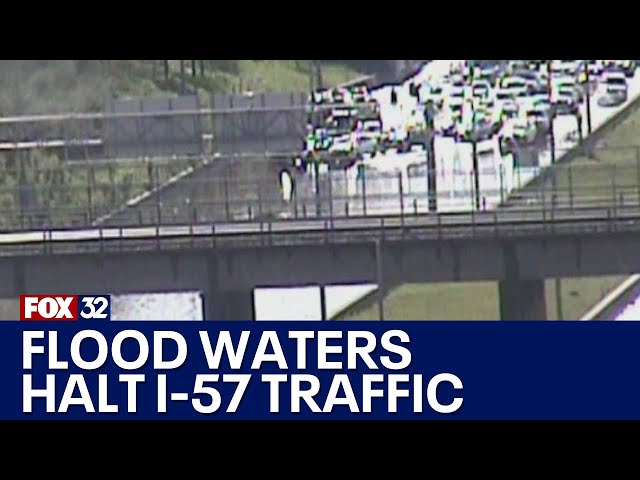 ⁣Flooding shuts down portion of I-57 lanes in Cook County