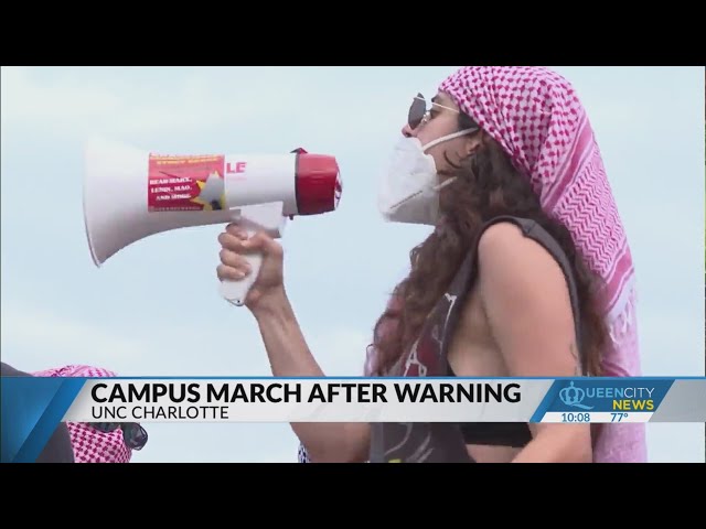 ⁣UNC Charlotte students suspended after protests, march