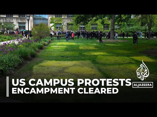 ⁣Campus police clears University of Chicago Palestine solidarity encampment