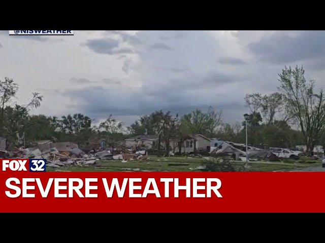 ⁣Tornado damages homes, strip mall and FedEx facility in Portage, Michigan