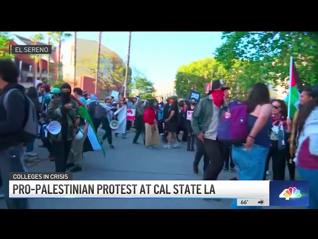 ⁣Pro-Palestinian protest at Cal State LA