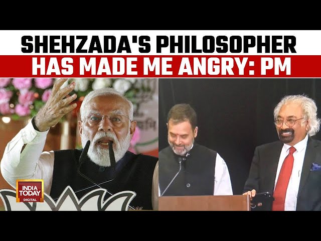 ⁣Sam Pitroda Row | PM Modi Takes 'Shehzada' Jibe At Rahul Gandhi In Telangana Rally | India
