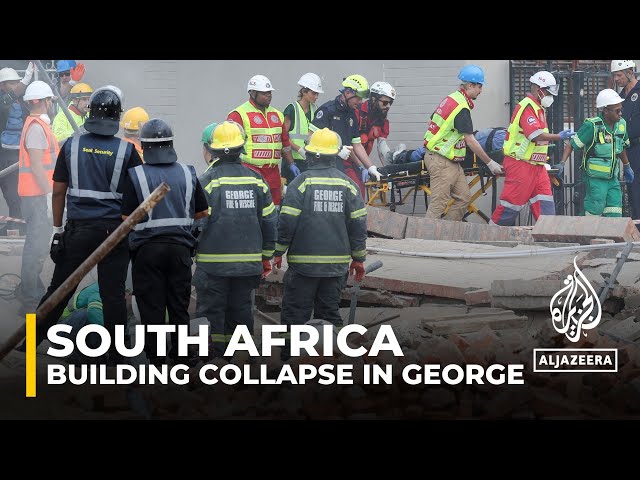 ⁣South Africa building collapse: Rescue teams search for 39 missing in George
