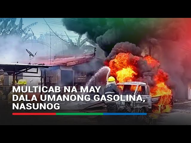 ⁣Multicab na may dala umanong gasolina, nasunog; 2 bahay nadamay | ABS-CBN News