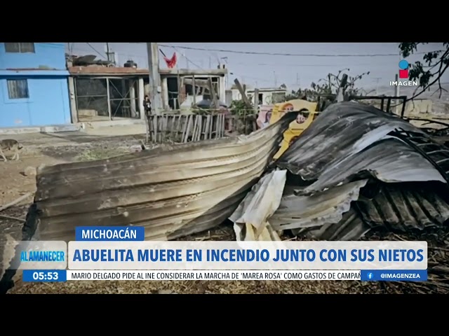 ⁣Abuelita muere en incendio junto con sus nietos en Michoacán
