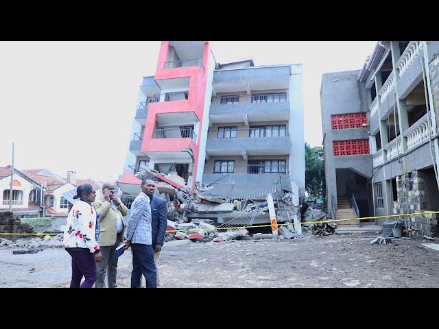 ⁣Epsom View Apartment in Uthiru, Nairobi County that has been cordoned off  by police after it sank
