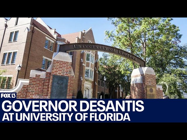 Governor DeSantis speaks at the University of Florida amidst pro-Palestinian protests