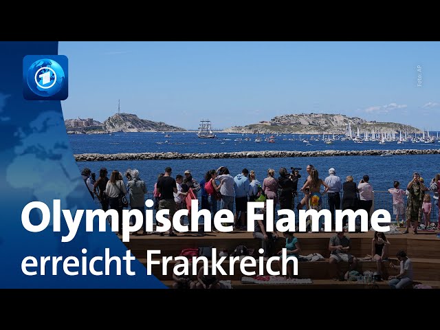 ⁣Hohe Sicherheitsvorkehrungen: Olympische Flamme trifft in Marseille ein