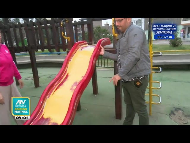 ⁣Carabayllo: Juegos infantiles de terror en parque son un peligro para los niños