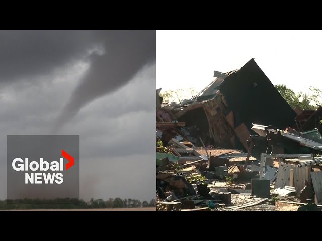 ⁣US storms: String of tornadoes rip through Midwest as severe weather continues