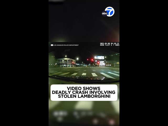 ⁣LAPD video shows deadly crash involving stolen Lamborghini
