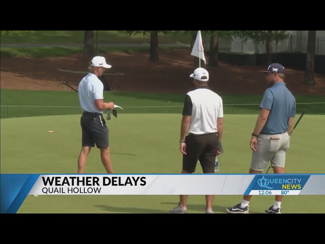 ⁣Weather delaying the start of Wells Fargo Championship