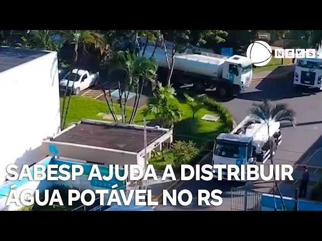 ⁣Sabesp ajuda a distribuir água potável em Porto Alegre