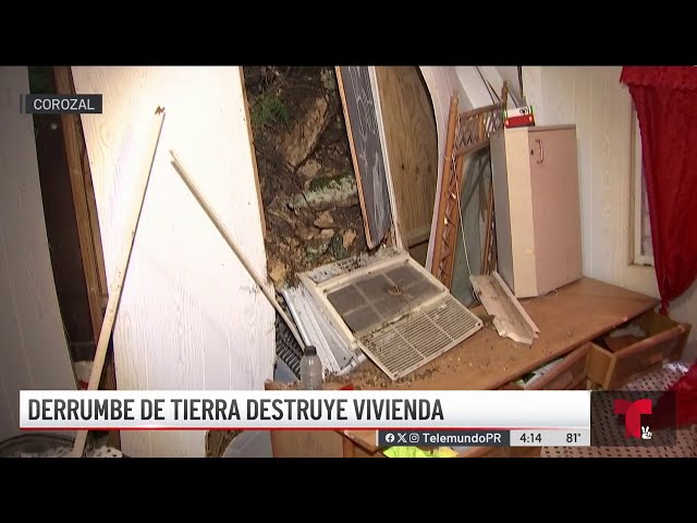 Derrumbe destruye parte de una casa en Corozal