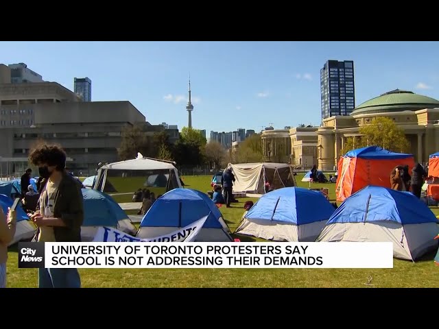 ⁣Pro-Palestinian protesters say no progress being made with U of T