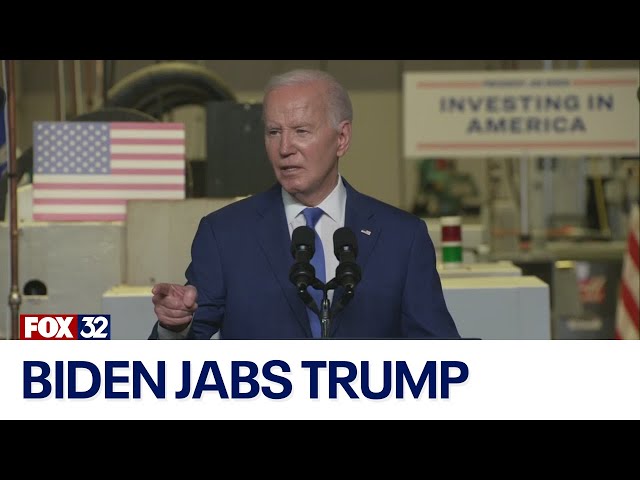 ⁣Biden takes jabs at Trump during Wisconsin trip