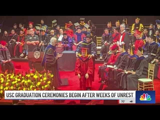 ⁣USC graduation ceremonies begin after weeks of unrest