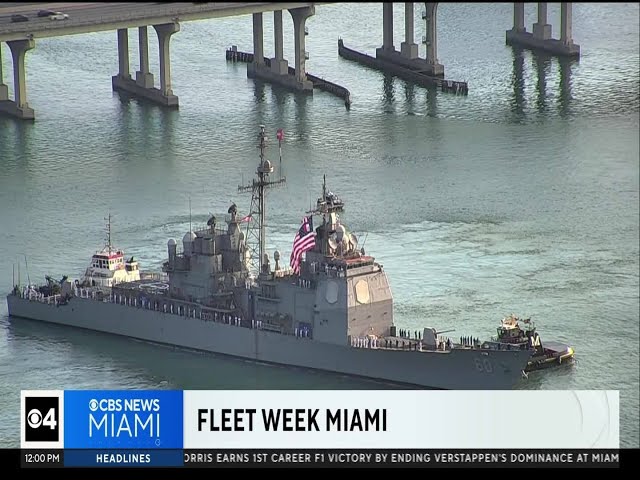 ⁣Military ships arrive for inaugural Fleet Week Miami