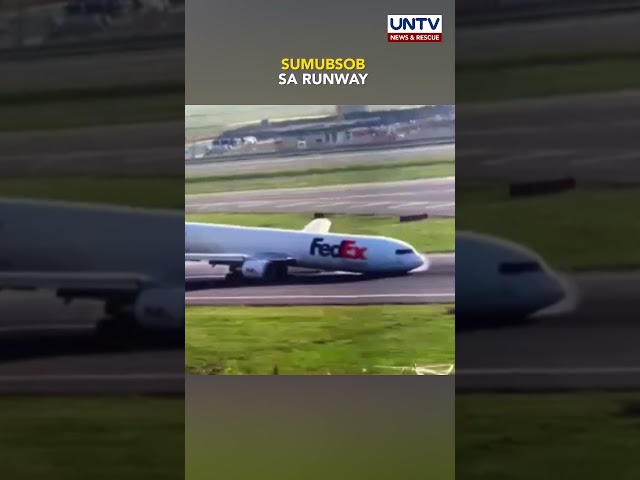 ⁣Cargo plane, sumubsob sa runway nang mag emergency landing sa Istanbul airport