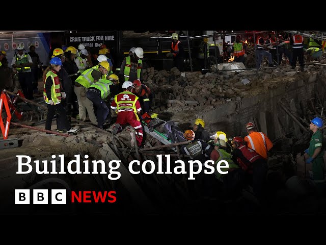 ⁣Dozens still trapped in South Africa building collapse | BBC News