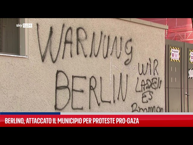 ⁣Berlino, attaccato il municipio per proteste pro-Gaza